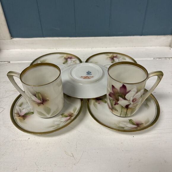 LOT Of RS Germany Demitasse Cup & Saucer Hand Painted Tulip Schlegelmilch China - Picture 2 of 9